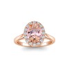 1.25 Ct Oval Morganite & .15 Ctw Diamond Halo Engagement Ring