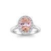 1.25 Ct Oval Morganite & .15 Ctw Diamond Halo Engagement Ring