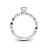 .75 Ct Moissanite & .10 ctw Diamond Infinity Milgrain Engagement Ring