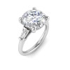 4.10 Ctw Round CZ & Tapered Baguette Engagement Ring