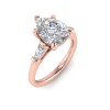 3 Ct Pear Moissanite & .10 Ctw Diamond Tapered Baguette Engagement Ring