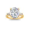 4.30 Ctw Oval CZ & Tapered Baguette Engagement Ring