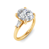 4.30 Ctw Oval CZ & Tapered Baguette Engagement Ring