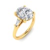 4.10 Ctw Oval CZ & Tapered Baguette Engagement Ring