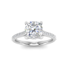 4 Ct Cushion Moissanite & 0.34 Ctw Diamond Hidden Halo Timeless Pavé Engagement Ring