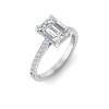 2 Ct Emerald Lab Diamond & .30 Ctw Diamond Hidden Halo Timeless Pavé Engagement Ring
