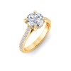 2 Ct Round Lab Diamond & .30 Ctw Diamond Hidden Halo Timeless Pavé Engagement Ring