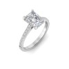 1.30 Ctw Radiant Diamond Hidden Halo Timeless Pavé Engagement Ring
