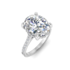 5.37 Ct Oval CZ Hidden Halo Timeless Pavé Engagement Ring