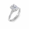 2 Ct Elongated Cushion Moissanite & 0.14 Ctw Diamond Twisted Vine Engagement Ring