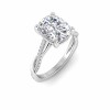 3 Ct Elongated Cushion Lab Diamond & 0.14 Ctw Diamond Twisted Vine Engagement Ring
