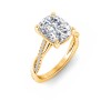4 Ct Elongated Cushion Lab Diamond & 0.14 Ctw Diamond Twisted Vine Engagement Ring