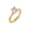 1.5 Ct Emerald Lab Diamond & 0.14 Ctw Diamond Twisted Vine Engagement Ring