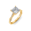 4 Ct Princess Lab Diamond & 0.14 Ctw Diamond Twisted Vine Engagement Ring
