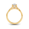 1.5 Ct Round Moissanite & 0.14 Ctw Diamond Twisted Vine Engagement Ring