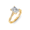 4 Ct Radiant Lab Diamond & 0.14 Ctw Diamond Twisted Vine Engagement Ring