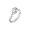1 Ct Round Lab Diamond & .14 Ctw Diamond Twisted Vine Engagement Ring