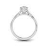 1 Ct Round CZ & 0.14 Ctw Diamond Twisted Vine Engagement Ring