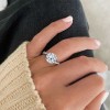 2.50 Ct Round Moissanite & 0.25 Ctw Diamond Twisted Vine Engagement Ring