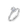 1.5 Ct Oval Moissanite & 0.14 Ctw Diamond Twisted Vine Engagement Ring