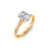 4 Ct Oval Lab Diamond & 0.14 Ctw Diamond Twisted Vine Engagement Ring