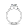 3 Ct Cushion Moissanite & .41 Ctw Diamond Pavé Halo Engagement Ring