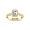 1.41 Ctw Emerald Diamond Pavé Halo Engagement Ring