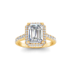 2.41 Ctw Emerald Diamond Pavé Halo Engagement Ring