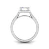 2 Ct Emerald Moissanite & .44 Ctw Diamond Pavé Halo Engagement Ring