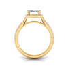 1.41 Ctw Emerald CZ Pavé Halo Engagement Ring