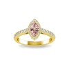 .50 Ct Marquise Morganite & .40 ctw Diamond Pavé Halo Engagement Ring