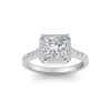 1 Ct Princess Moissanite & .41 Ctw Diamond Pavé Halo Engagement Ring