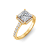 1.41 Ctw Princess Diamond Pavé Halo Engagement Ring