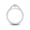 1.40 Ctw Pear CZ Pavé Halo Engagement Ring