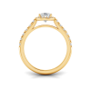 1.41 Ctw Pear Diamond Pavé Halo Engagement Ring