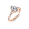 1 Ct Pear Moissanite & .41 Ctw Diamond Pavé Halo Engagement Ring