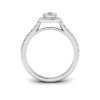 1.41 Ctw Pear CZ Pavé Halo Engagement Ring