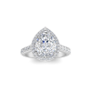 2.5 Ct Pear Moissanite & .45 Ctw Diamond Pavé Halo Engagement Ring