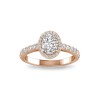 1.41 Ctw Oval CZ Pavé Halo Engagement Ring