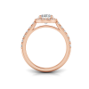 1 Ct Oval Moissanite & .41 Ctw Diamond Pavé Halo Engagement Ring
