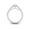 1.41 Ctw Oval CZ Pavé Halo Engagement Ring