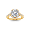 2 Ct Oval Moissanite & .45 Ctw Diamond Pavé Halo Engagement Ring
