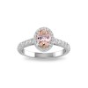 1 Ct Oval Morganite & .40 ctw Diamond Pavé Halo Engagement Ring