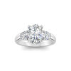 2.96 Ctw Oval Moissanite Three Stone Engagement Ring