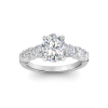 3.5 Ctw Oval Moissanite Six Side Stone Engagement Ring