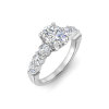 3.5 Ctw Oval Moissanite Six Side Stone Engagement Ring