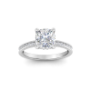 2 Ct Cushion Lab Diamond & .33 Ctw Diamond Surprise Channel Set Hidden Halo Engagement Ring