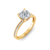 1.33 Ct Cushion Natural Diamond Surprise Channel Set Hidden Halo Engagement Ring, GIA Certified