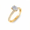 1.33 Ct Elongated Cushion Natural Diamond Surprise Channel Set Hidden Halo Engagement Ring, GIA Certified