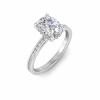 2 Ct Elongated Cushion Lab Diamond & .33 Ctw Diamond Surprise Channel Set Hidden Halo Engagement Ring